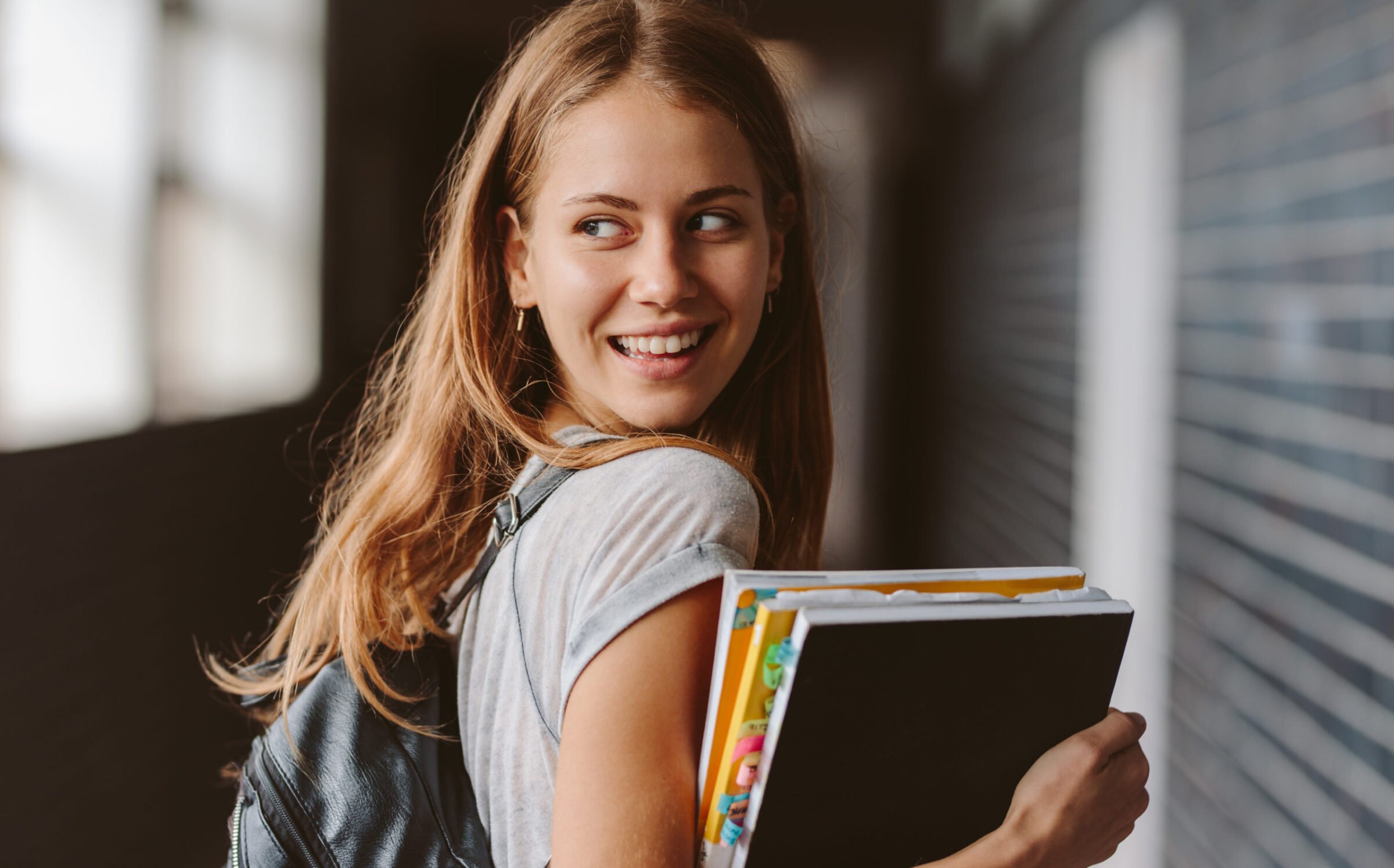 Female student with books